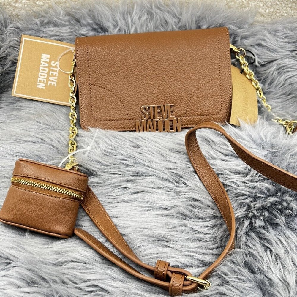 Steve Madden Bcara Crossbody Bag Tan Brown Air Pod Tik Tik Viral NWT
